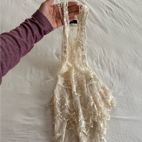 Free People Cream Lace Tank Top - Picture 3 of 8